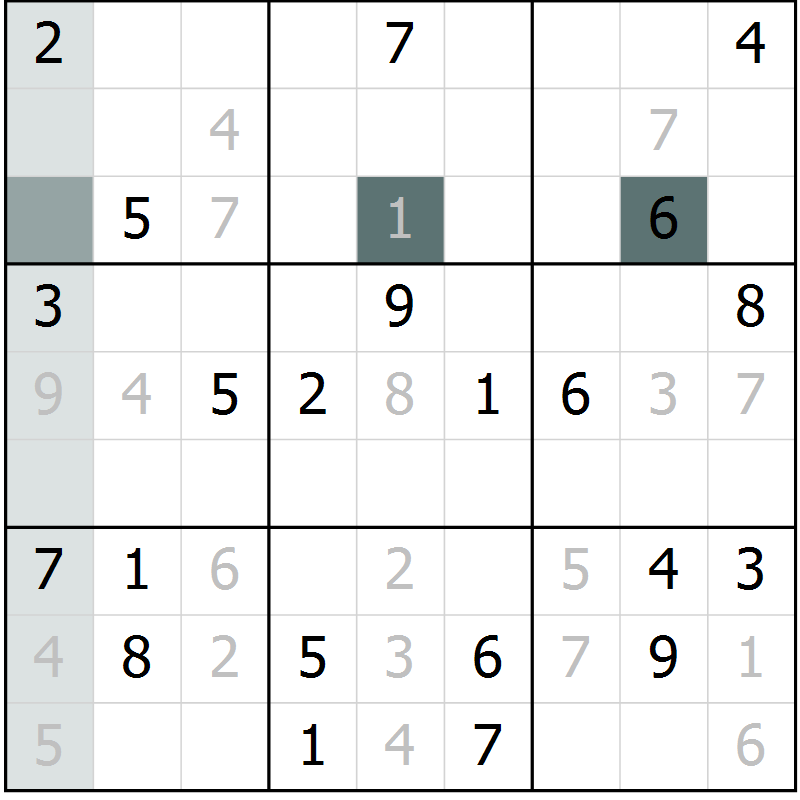 Position des candidats pour la solution de la Gr 17 page 19 du magazine de sudoku SUDOKU EXPERT n° 022