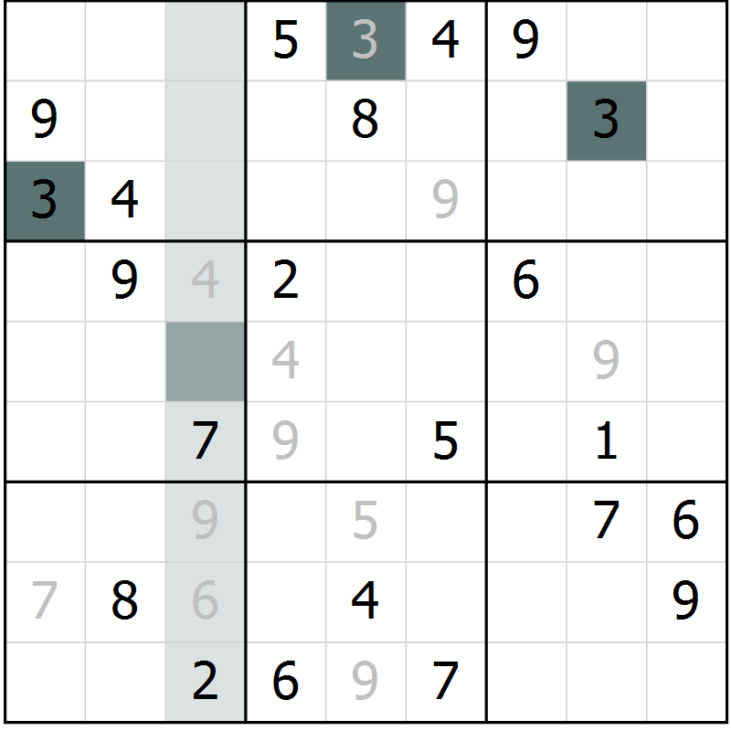 Position des candidats pour la solution de la Gr 19 page 21 du magazine de sudoku SUDOKU EXPERT n° 022