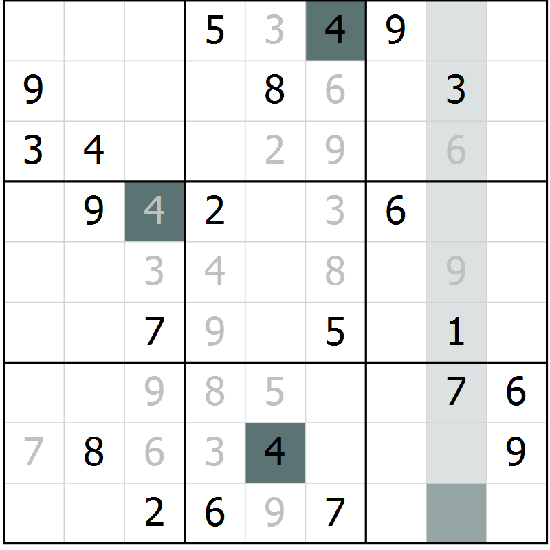 Position des candidats pour la solution de la Gr 19 page 21 du magazine de sudoku SUDOKU EXPERT n° 022