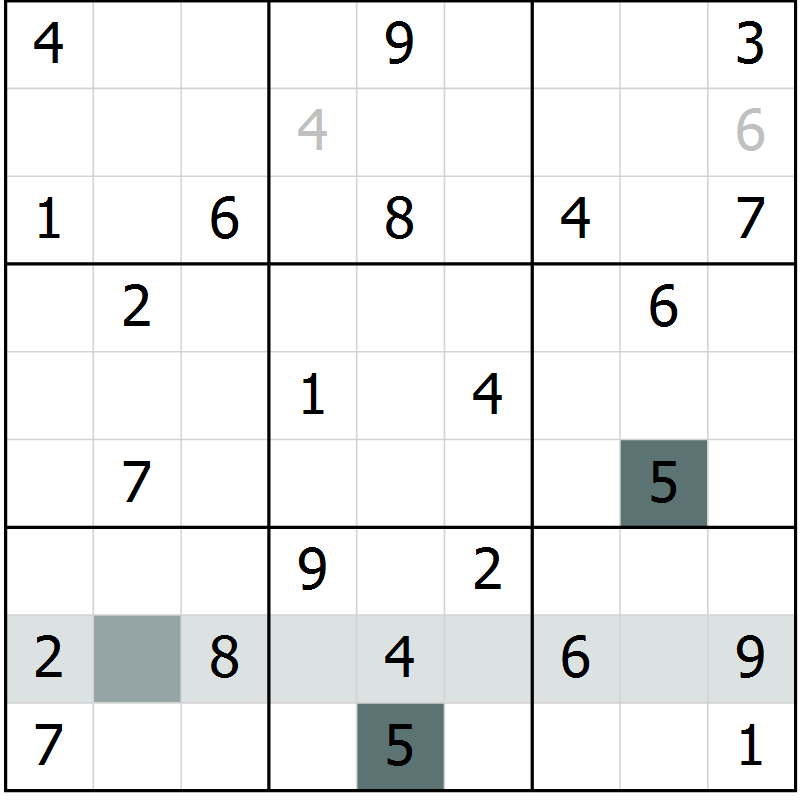 Position des candidats pour la solution de la Gr 2 page 4 du magazine de sudoku SUDOKU EXPERT n° 022