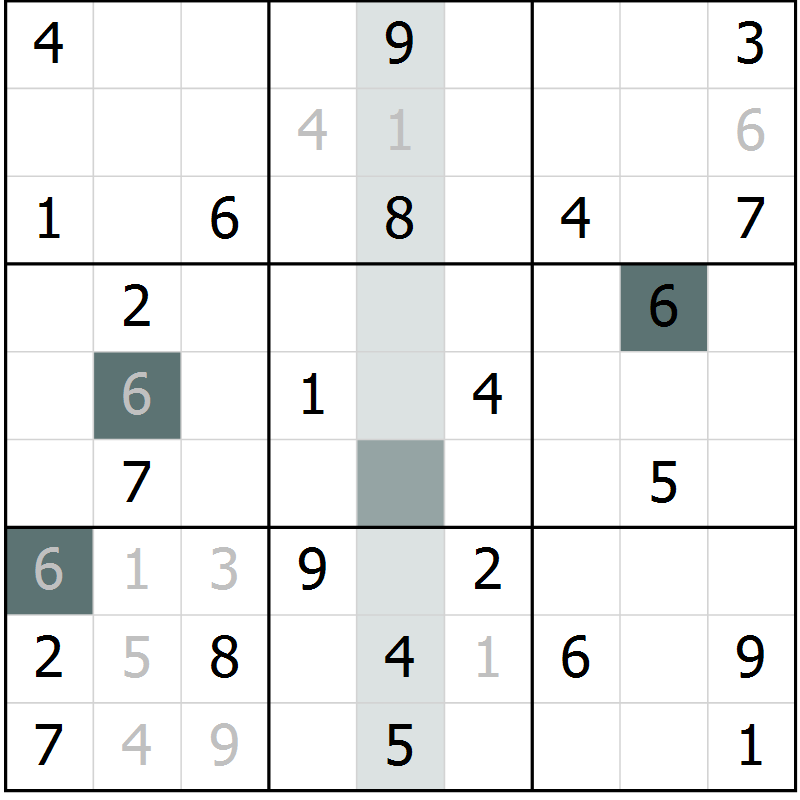 Position des candidats pour la solution de la Gr 2 page 4 du magazine de sudoku SUDOKU EXPERT n° 022