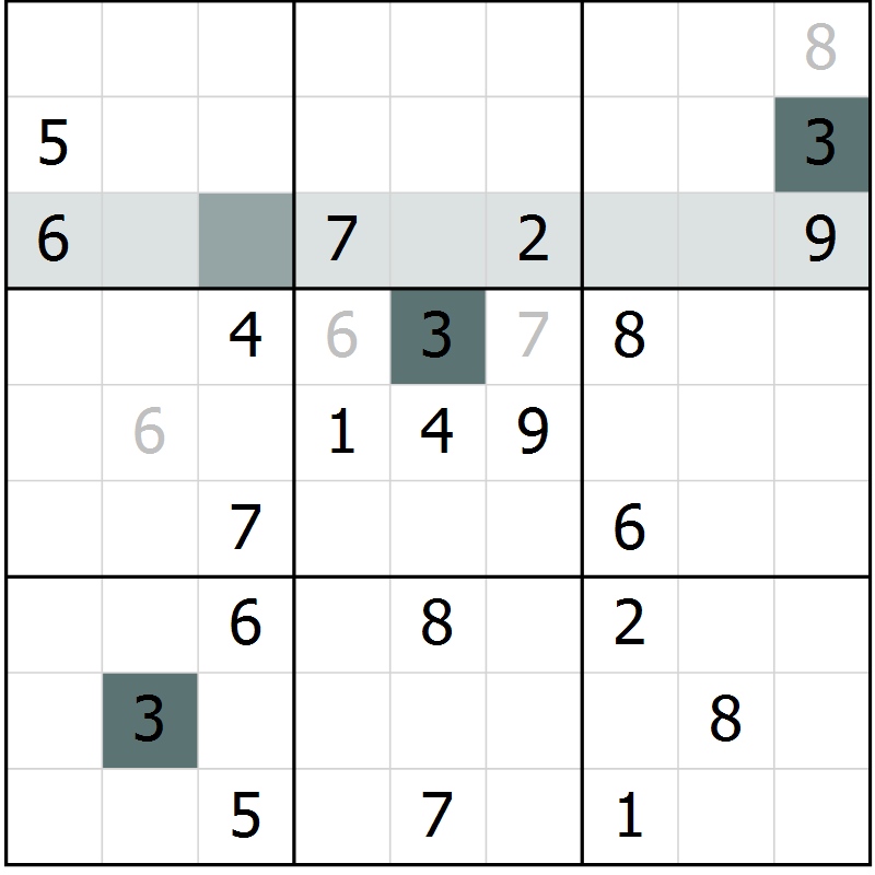 Position des candidats pour la solution de la Gr 20 page 22 du magazine de sudoku SUDOKU EXPERT n° 022