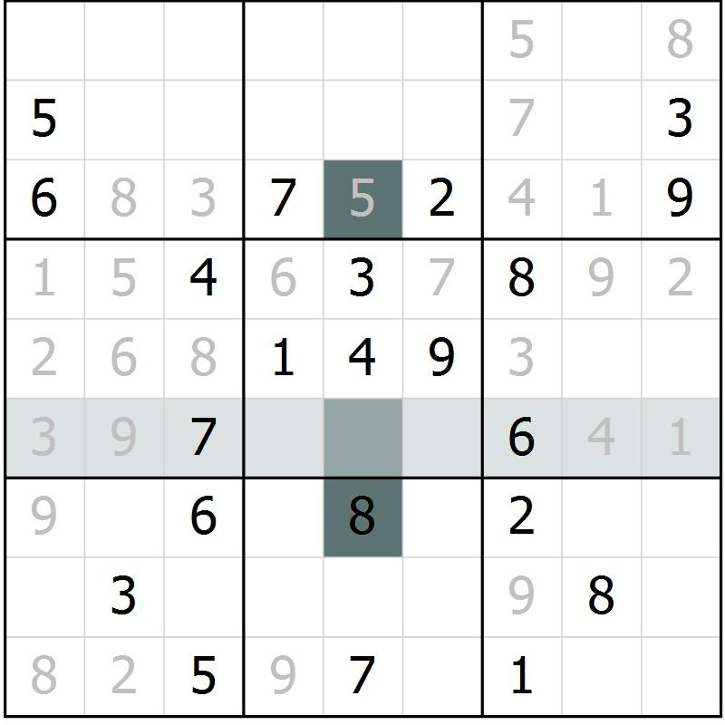 Position des candidats pour la solution de la Gr 20 page 22 du magazine de sudoku SUDOKU EXPERT n° 022