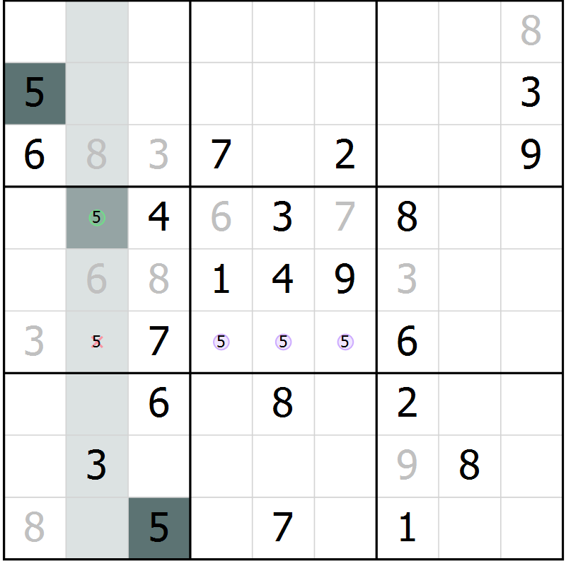 Position des candidats pour la solution de la Gr 20 page 22 du magazine de sudoku SUDOKU EXPERT n° 022