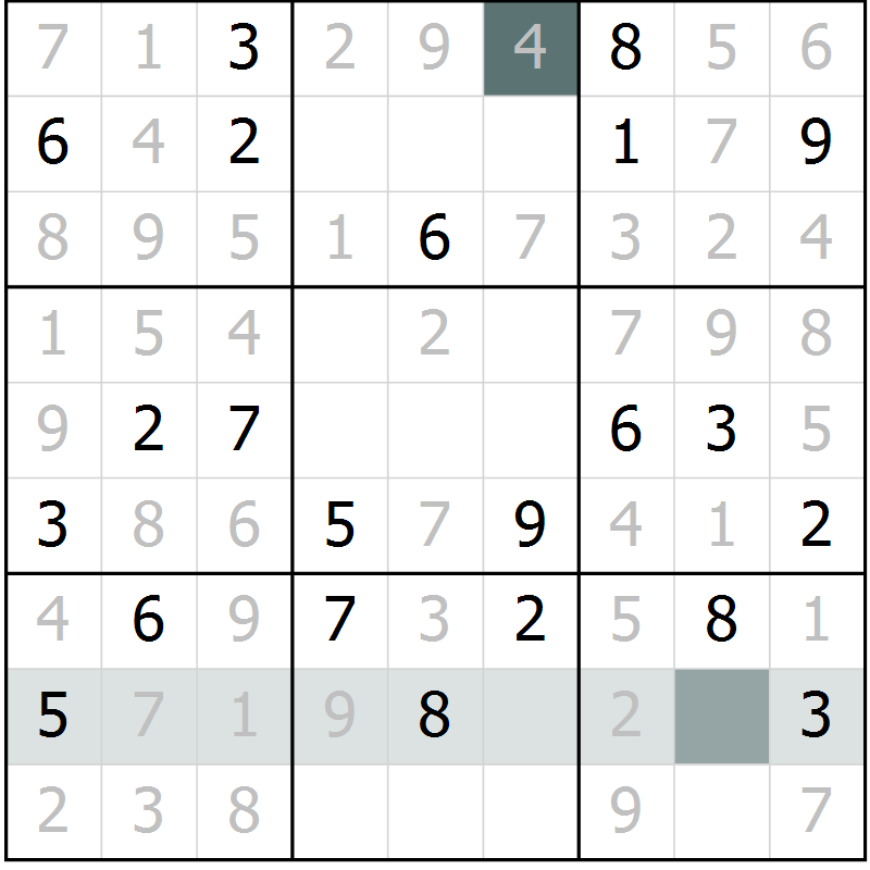 Position des candidats pour la solution de la Gr 21 page 23 du magazine de sudoku SUDOKU EXPERT n° 022