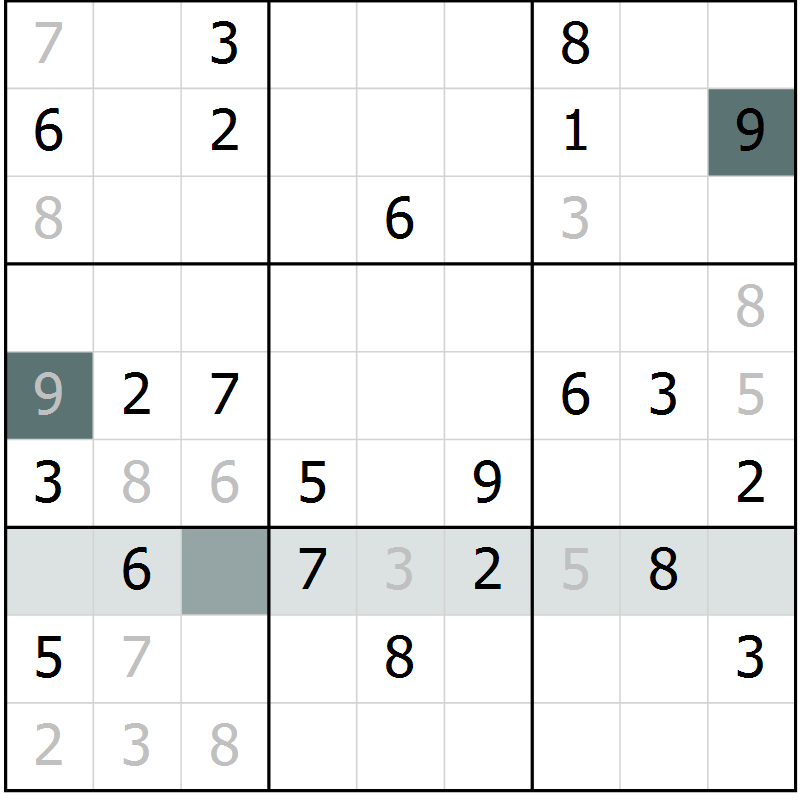 Position des candidats pour la solution de la Gr 21 page 23 du magazine de sudoku SUDOKU EXPERT n° 022
