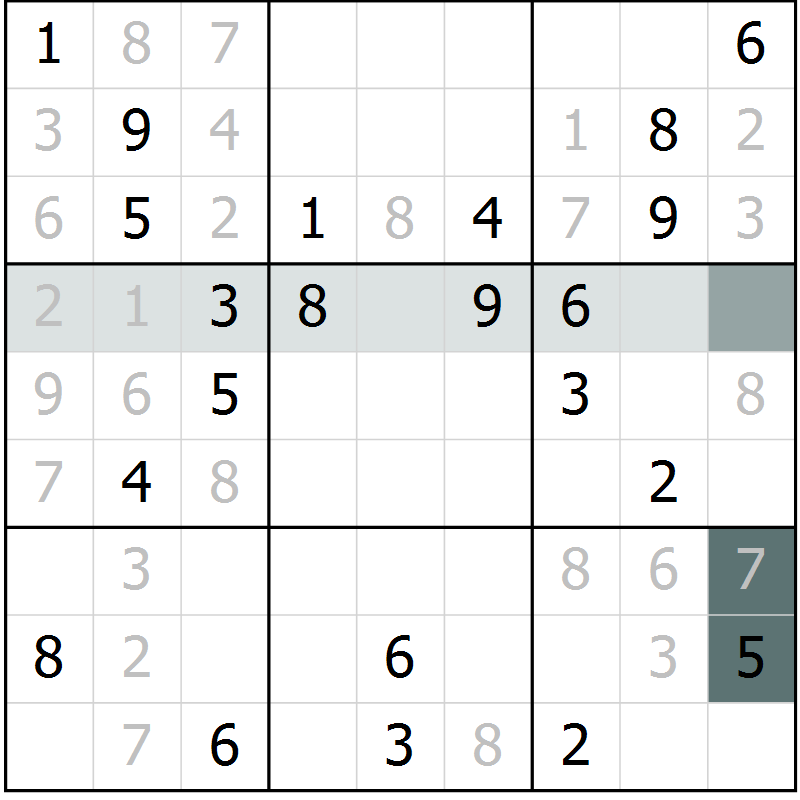 Position des candidats pour la solution de la Gr 22 page 24 du magazine de sudoku SUDOKU EXPERT n° 022