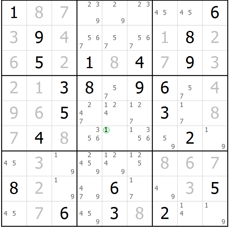 Position des candidats pour la solution de la Gr 22 page 24 du magazine de sudoku SUDOKU EXPERT n° 022