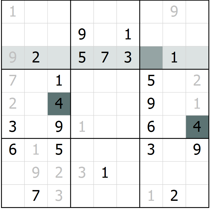 Position des candidats pour la solution de la Gr 24 page 26 du magazine de sudoku SUDOKU EXPERT n° 022