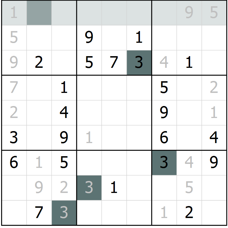 Position des candidats pour la solution de la Gr 24 page 26 du magazine de sudoku SUDOKU EXPERT n° 022