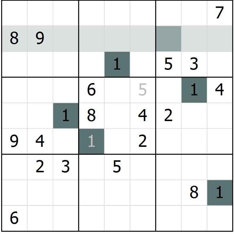 Position des candidats pour la solution de la Gr 25 page 27 du magazine de sudoku SUDOKU EXPERT n° 022