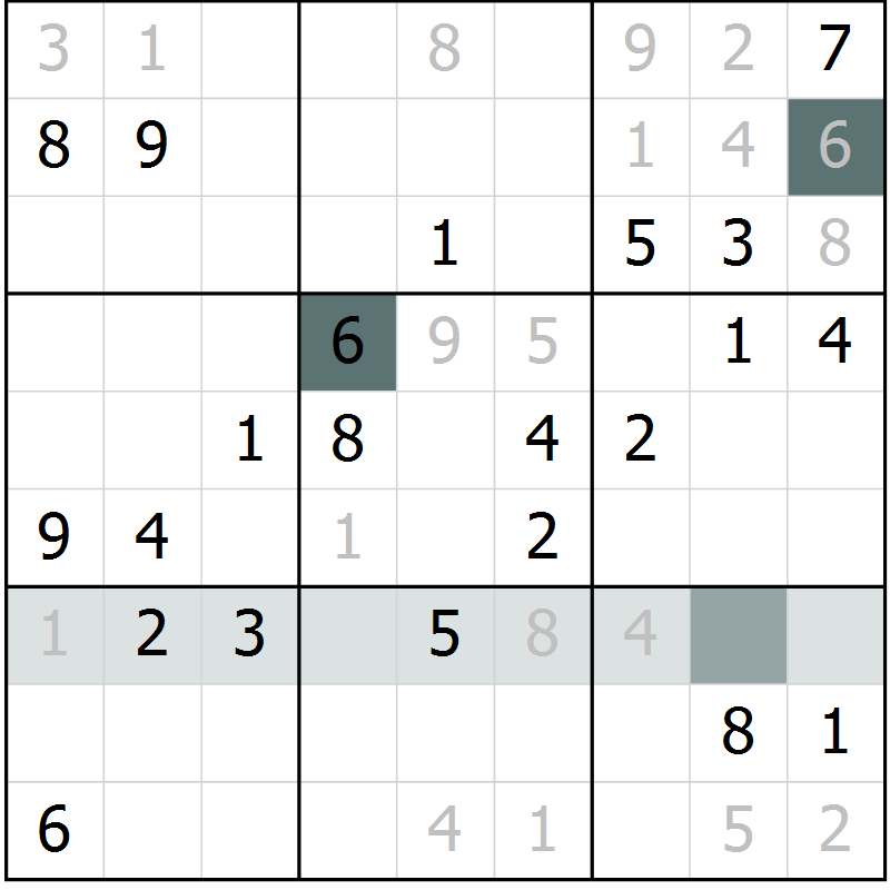 Position des candidats pour la solution de la Gr 25 page 27 du magazine de sudoku SUDOKU EXPERT n° 022