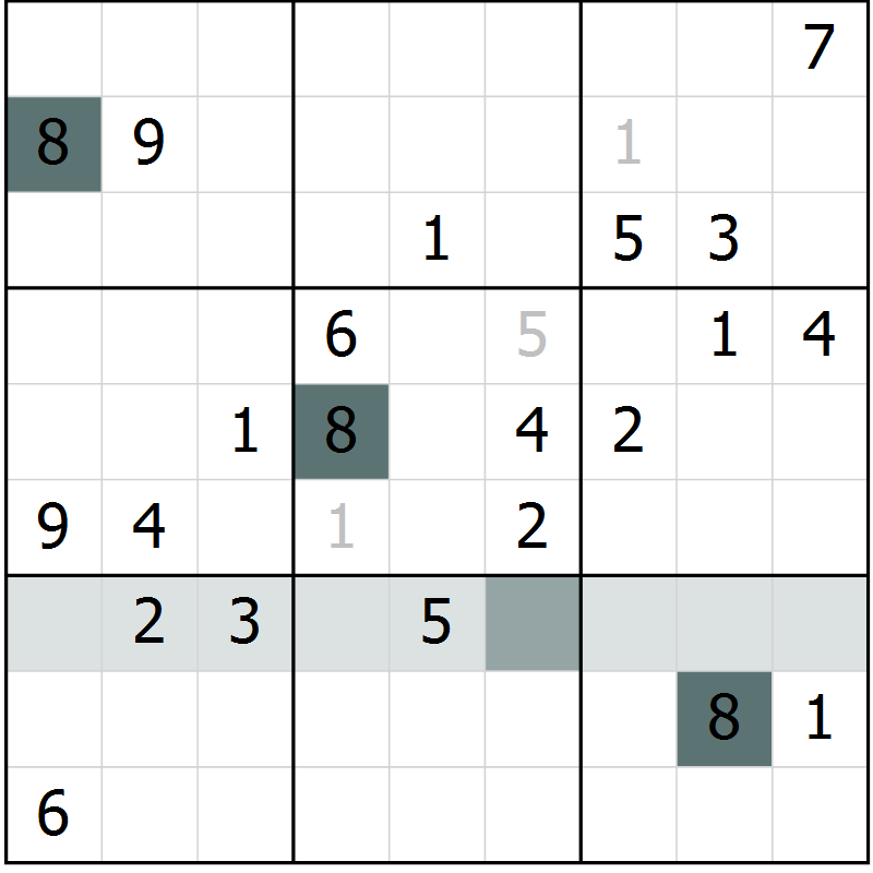 Position des candidats pour la solution de la Gr 25 page 27 du magazine de sudoku SUDOKU EXPERT n° 022