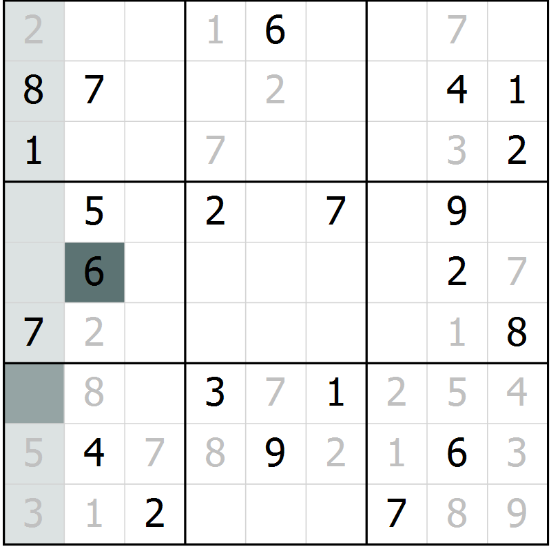 Position des candidats pour la solution de la Gr 26 page 28 du magazine de sudoku SUDOKU EXPERT n° 022