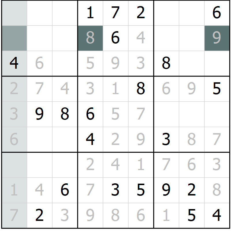 Position des candidats pour la solution de la Gr 27 page 29 du magazine de sudoku SUDOKU EXPERT n° 022