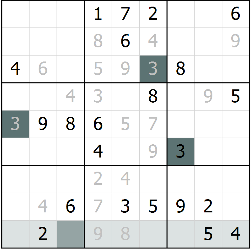 Position des candidats pour la solution de la Gr 27 page 29 du magazine de sudoku SUDOKU EXPERT n° 022