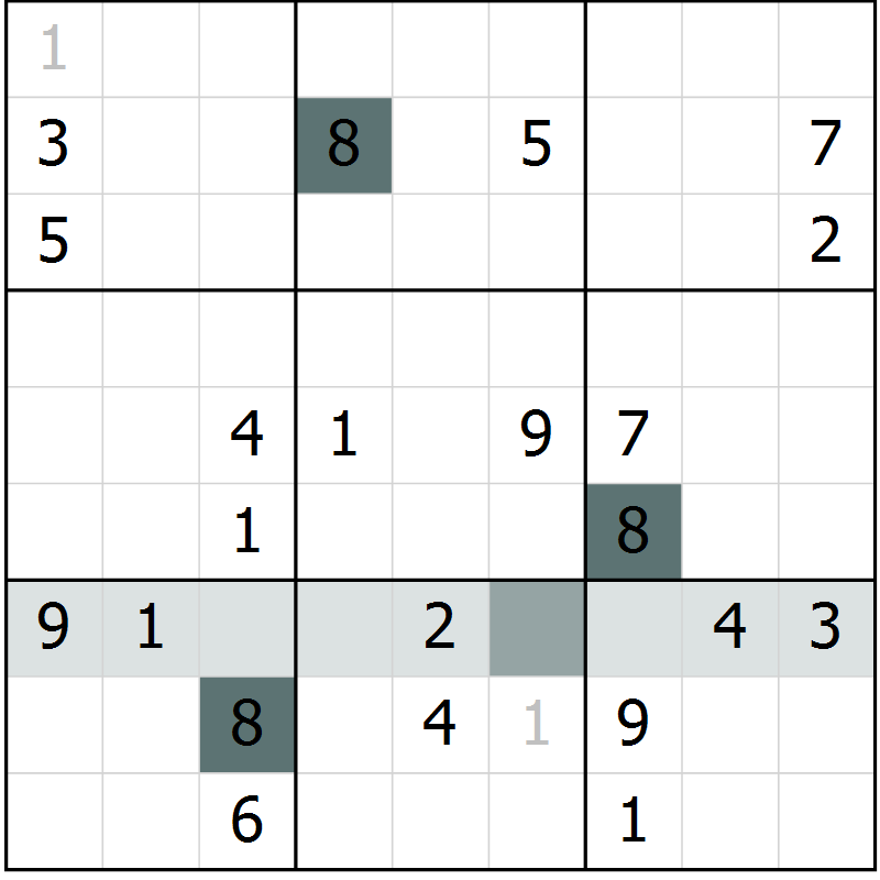 Position des candidats pour la solution de la Gr 28 page 30 du magazine de sudoku SUDOKU EXPERT n° 022