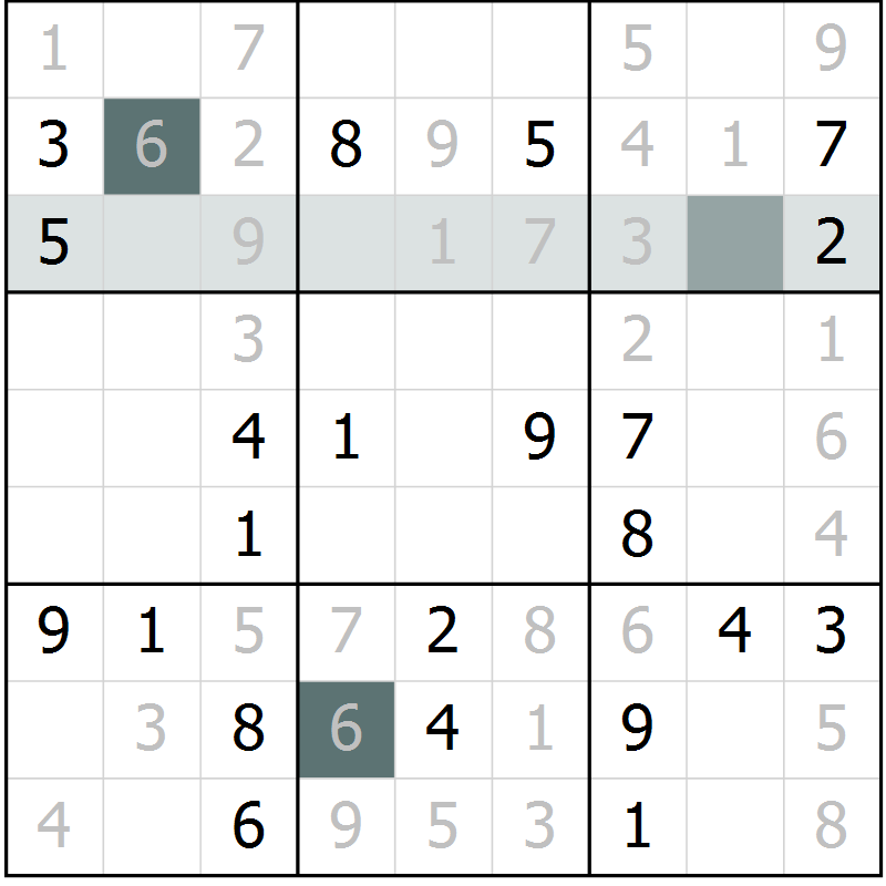 Position des candidats pour la solution de la Gr 28 page 30 du magazine de sudoku SUDOKU EXPERT n° 022