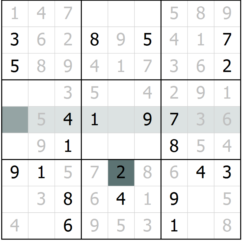 Position des candidats pour la solution de la Gr 28 page 30 du magazine de sudoku SUDOKU EXPERT n° 022