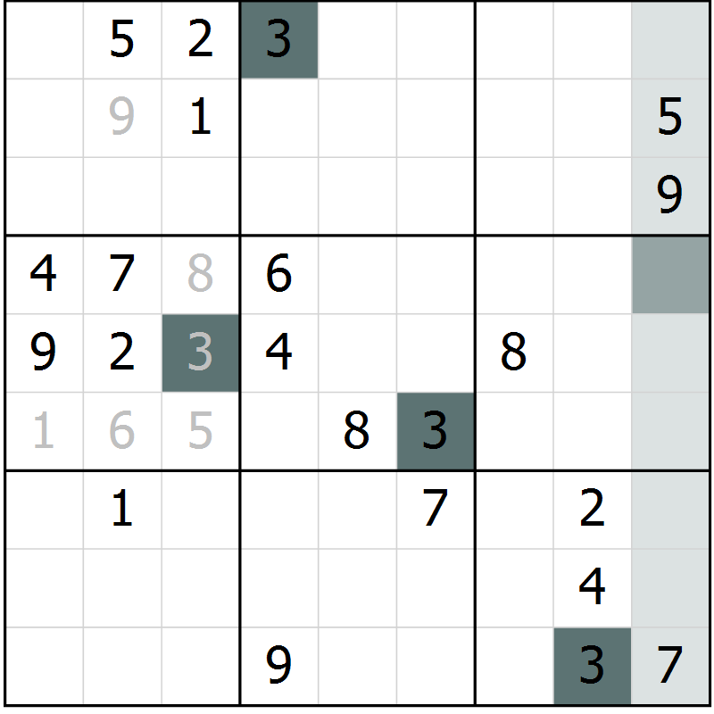 Position des candidats pour la solution de la Gr 29 page 31 du magazine de sudoku SUDOKU EXPERT n° 022