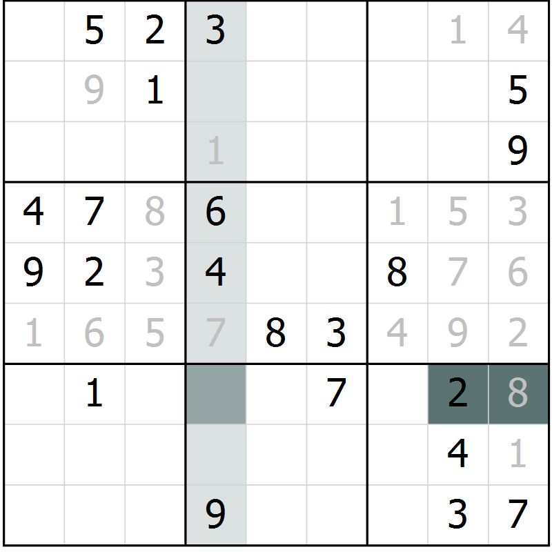 Position des candidats pour la solution de la Gr 29 page 31 du magazine de sudoku SUDOKU EXPERT n° 022