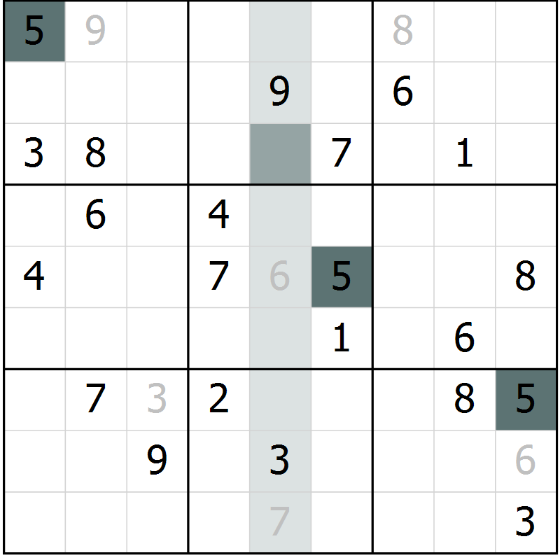 Position des candidats pour la solution de la Gr 30 page 32 du magazine de sudoku SUDOKU EXPERT n° 022