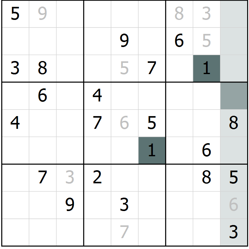 Position des candidats pour la solution de la Gr 30 page 32 du magazine de sudoku SUDOKU EXPERT n° 022