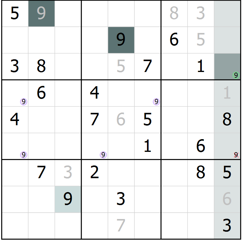 Position des candidats pour la solution de la Gr 30 page 32 du magazine de sudoku SUDOKU EXPERT n° 022
