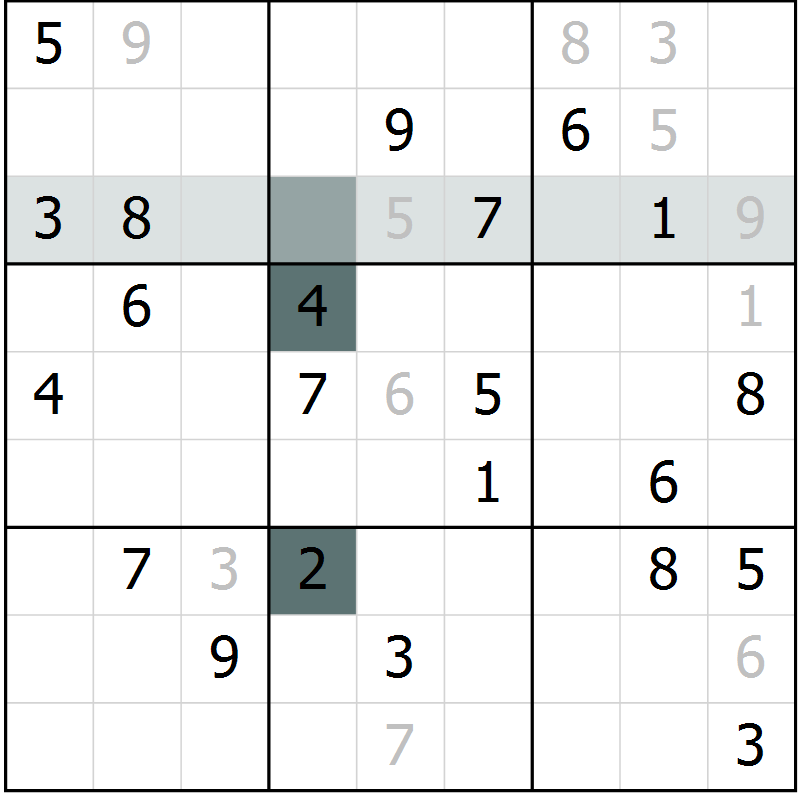 Position des candidats pour la solution de la Gr 30 page 32 du magazine de sudoku SUDOKU EXPERT n° 022