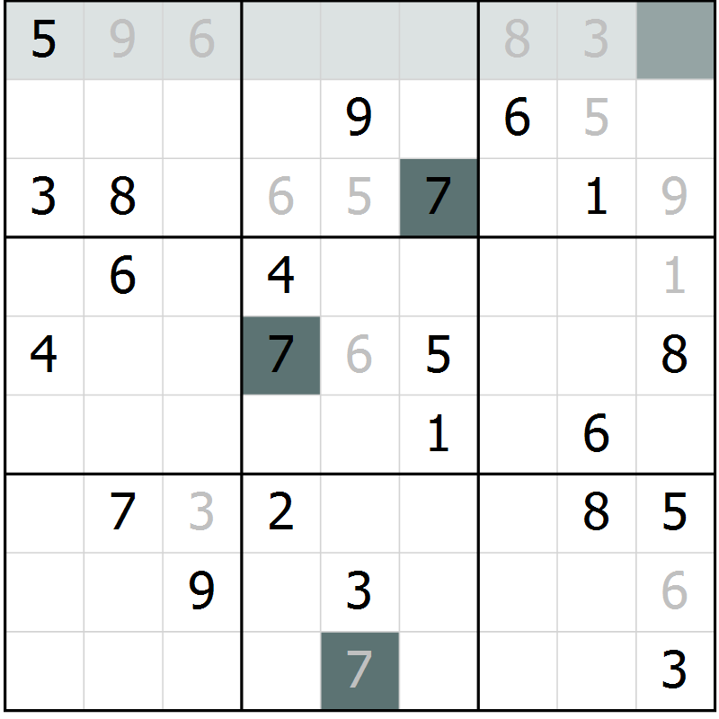 Position des candidats pour la solution de la Gr 30 page 32 du magazine de sudoku SUDOKU EXPERT n° 022