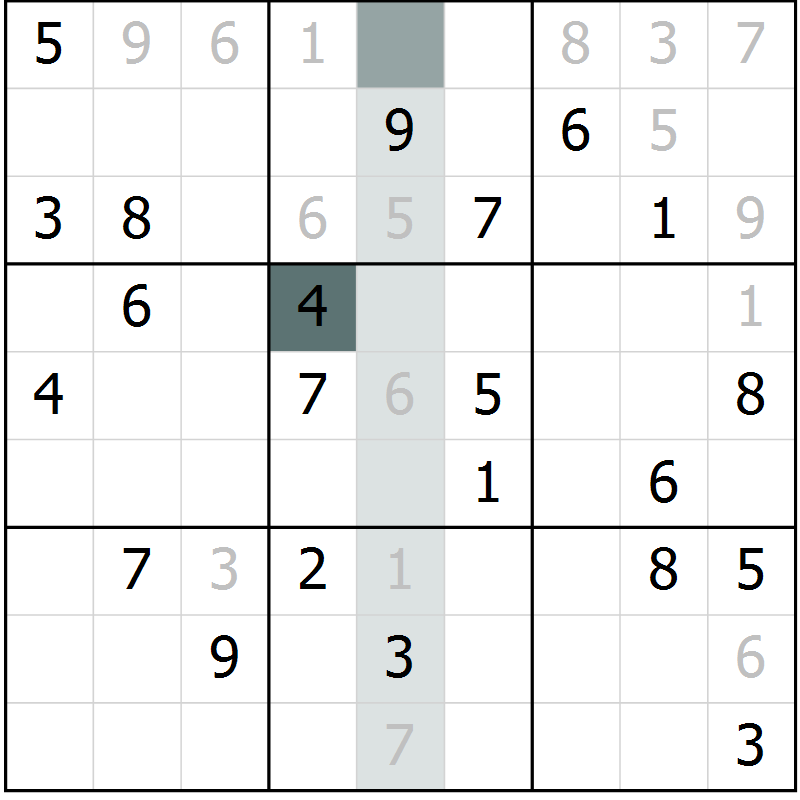 Position des candidats pour la solution de la Gr 30 page 32 du magazine de sudoku SUDOKU EXPERT n° 022