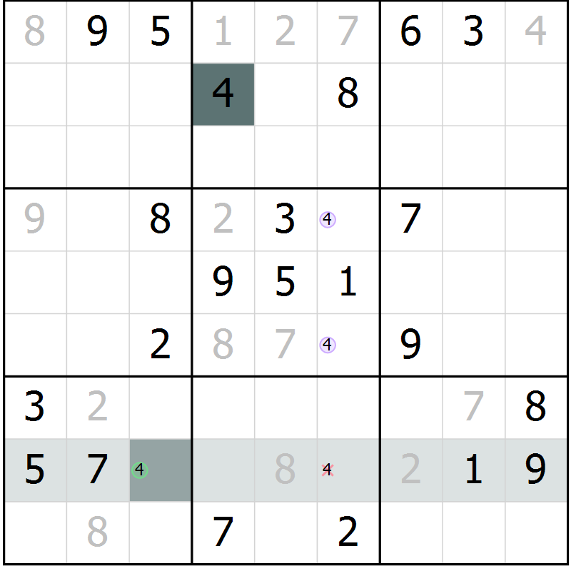 Position des candidats pour la solution de la Gr 32 page 34 du magazine de sudoku SUDOKU EXPERT n° 022
