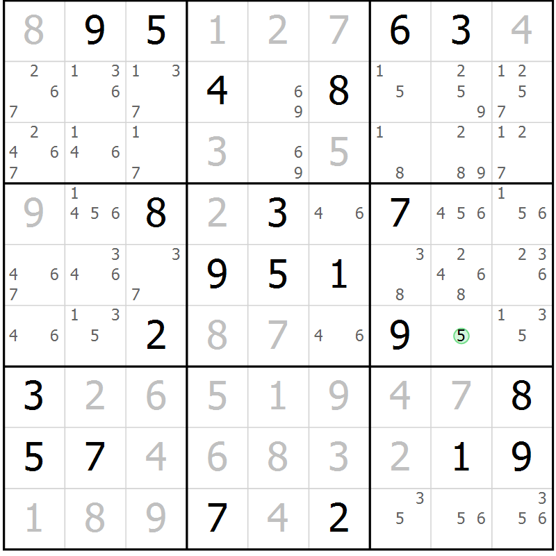 Position des candidats pour la solution de la Gr 32 page 34 du magazine de sudoku SUDOKU EXPERT n° 022
