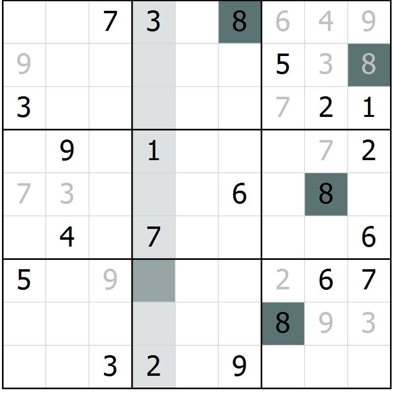 Position des candidats pour la solution de la Gr 33 page 35 du magazine de sudoku SUDOKU EXPERT n° 022