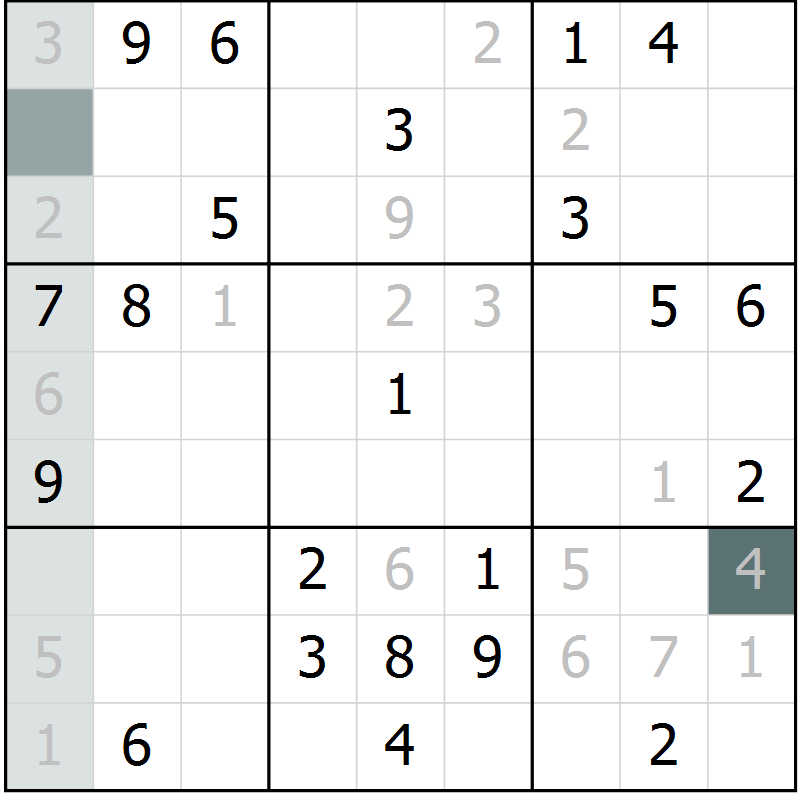 Position des candidats pour la solution de la Gr 34 page 36 du magazine de sudoku SUDOKU EXPERT n° 022
