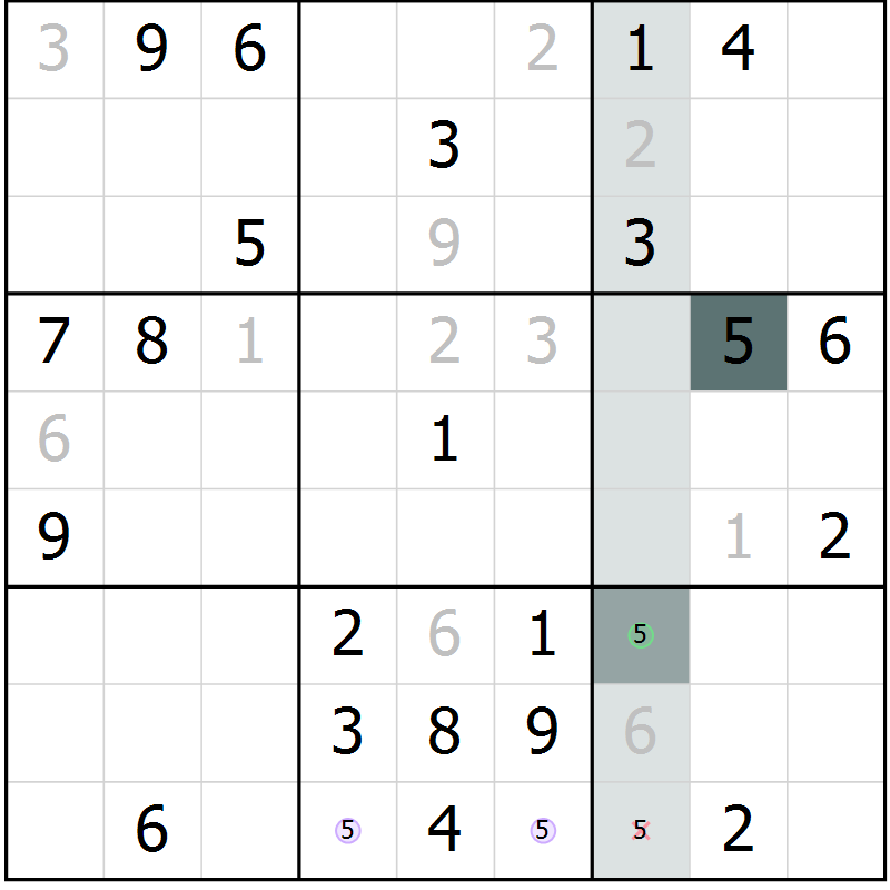 Position des candidats pour la solution de la Gr 34 page 36 du magazine de sudoku SUDOKU EXPERT n° 022