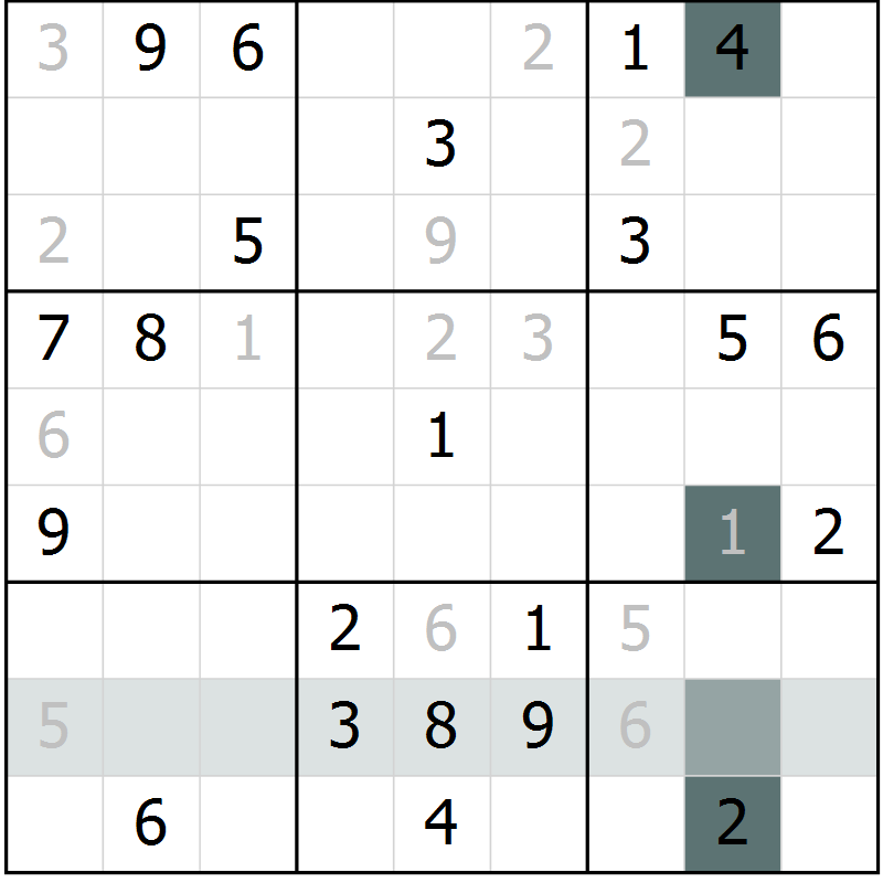 Position des candidats pour la solution de la Gr 34 page 36 du magazine de sudoku SUDOKU EXPERT n° 022