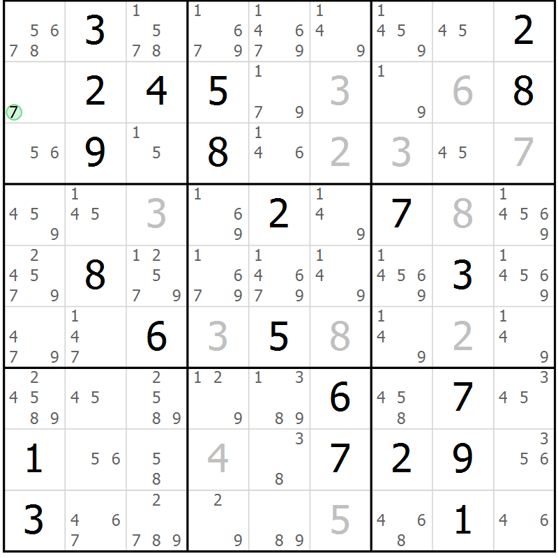 Position des candidats pour la solution de la Gr 35 page 37 du magazine de sudoku SUDOKU EXPERT n° 022