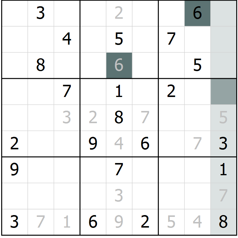 Position des candidats pour la solution de la Gr 36 page 38 du magazine de sudoku SUDOKU EXPERT n° 022
