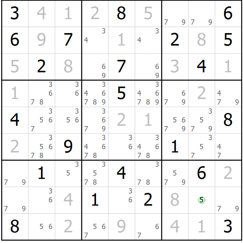 Position des candidats pour la solution de la Gr 37 page 39 du magazine de sudoku SUDOKU EXPERT n° 022