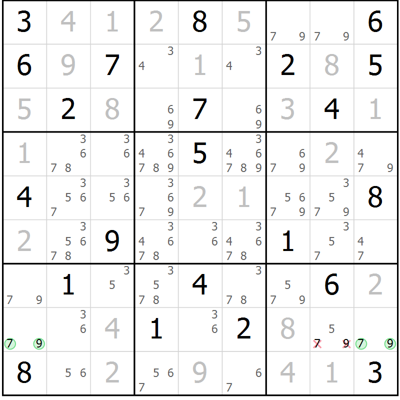 Position des candidats pour la solution de la Gr 37 page 39 du magazine de sudoku SUDOKU EXPERT n° 022