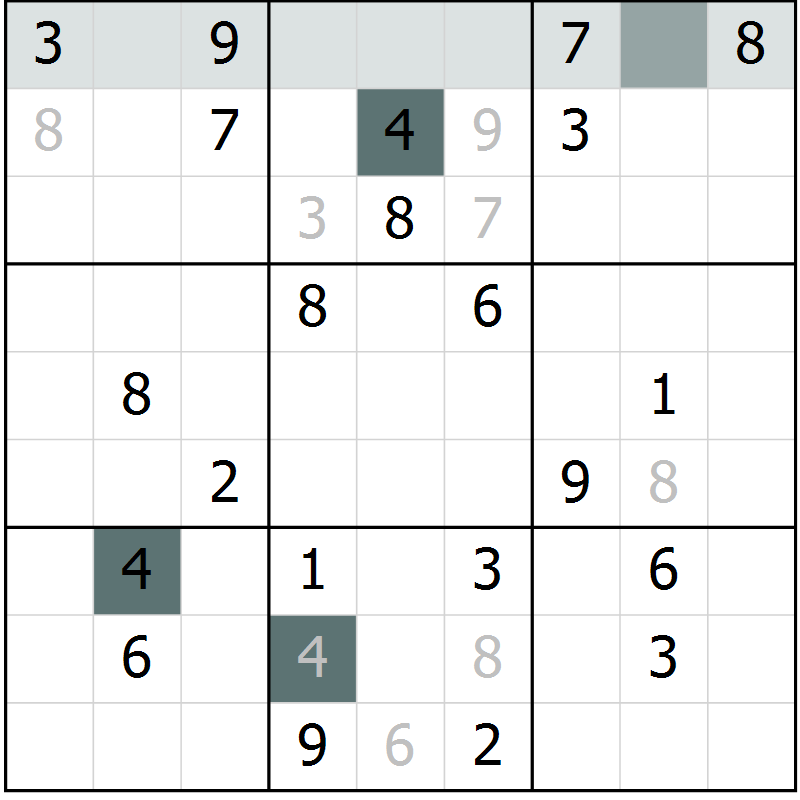 Position des candidats pour la solution de la Gr 38 page 40 du magazine de sudoku SUDOKU EXPERT n° 022