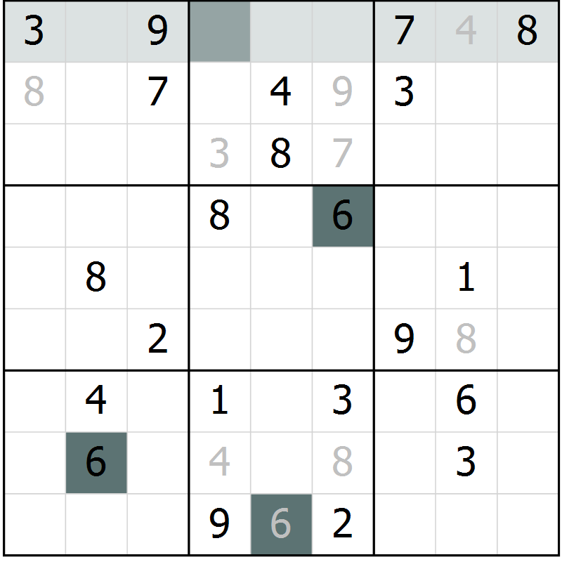 Position des candidats pour la solution de la Gr 38 page 40 du magazine de sudoku SUDOKU EXPERT n° 022