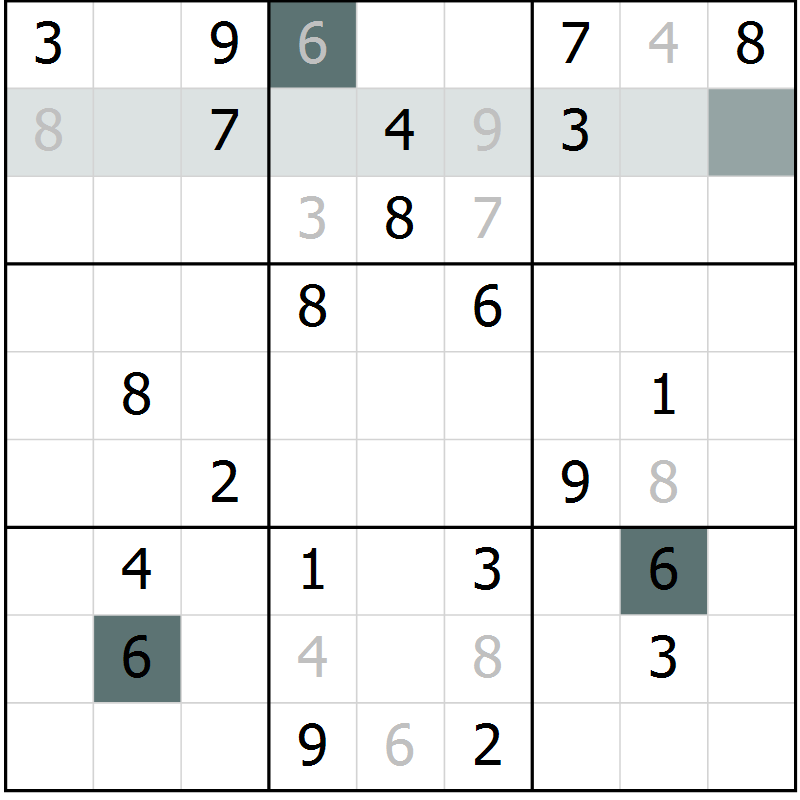 Position des candidats pour la solution de la Gr 38 page 40 du magazine de sudoku SUDOKU EXPERT n° 022