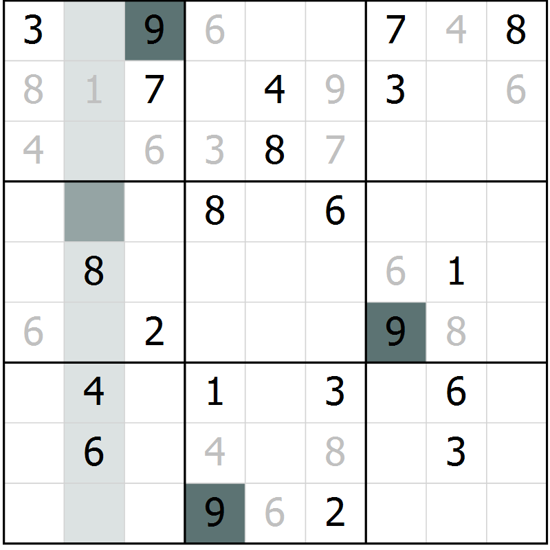 Position des candidats pour la solution de la Gr 38 page 40 du magazine de sudoku SUDOKU EXPERT n° 022