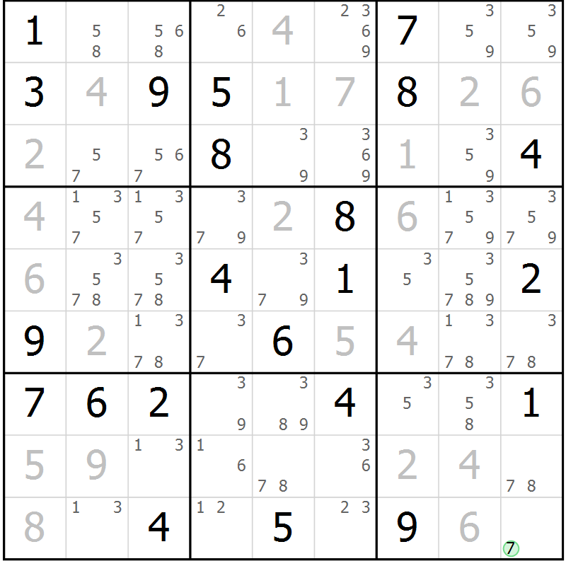 Position des candidats pour la solution de la Gr 39 page 41 du magazine de sudoku SUDOKU EXPERT n° 022