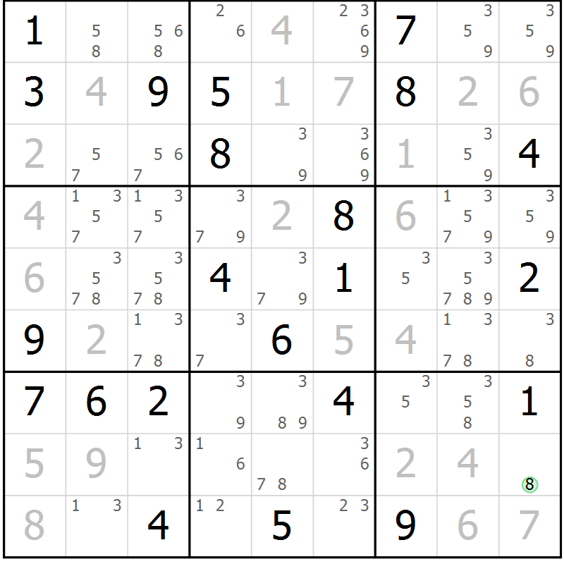 Position des candidats pour la solution de la Gr 39 page 41 du magazine de sudoku SUDOKU EXPERT n° 022