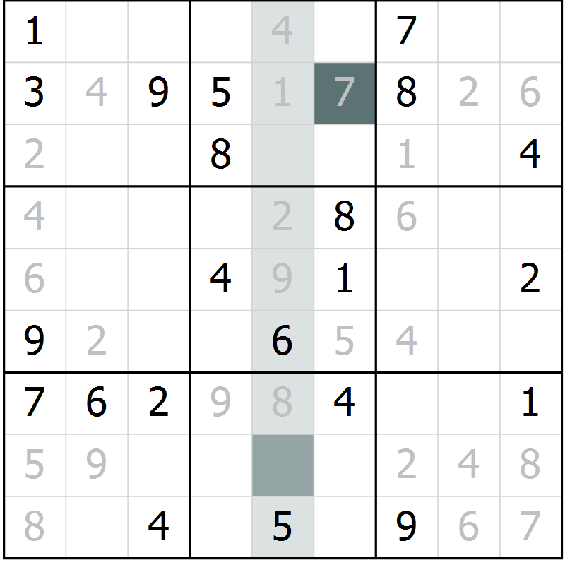 Position des candidats pour la solution de la Gr 39 page 41 du magazine de sudoku SUDOKU EXPERT n° 022