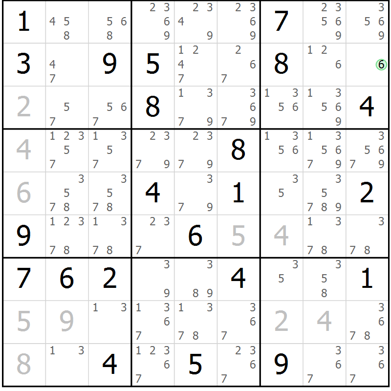 Position des candidats pour la solution de la Gr 39 page 41 du magazine de sudoku SUDOKU EXPERT n° 022