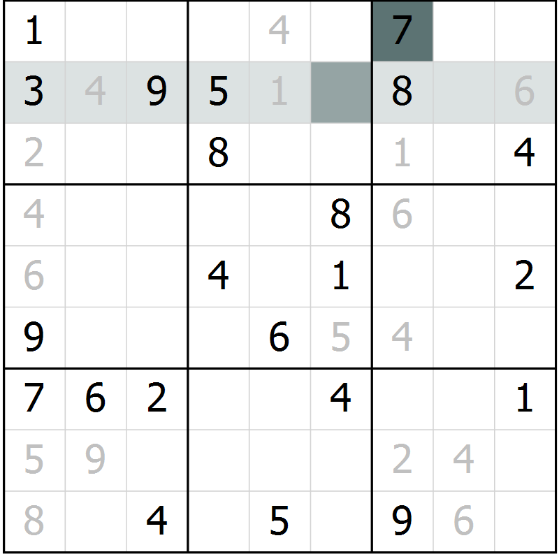 Position des candidats pour la solution de la Gr 39 page 41 du magazine de sudoku SUDOKU EXPERT n° 022